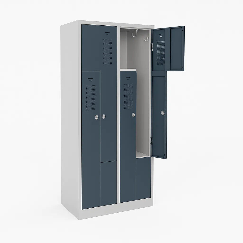 Garderoben Z-Spind 80 cm breit mit Z-Türen Ansicht 3