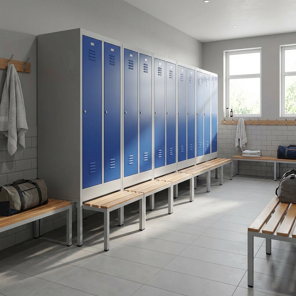 Untergestell mit Sitzbankauszug für Spinde