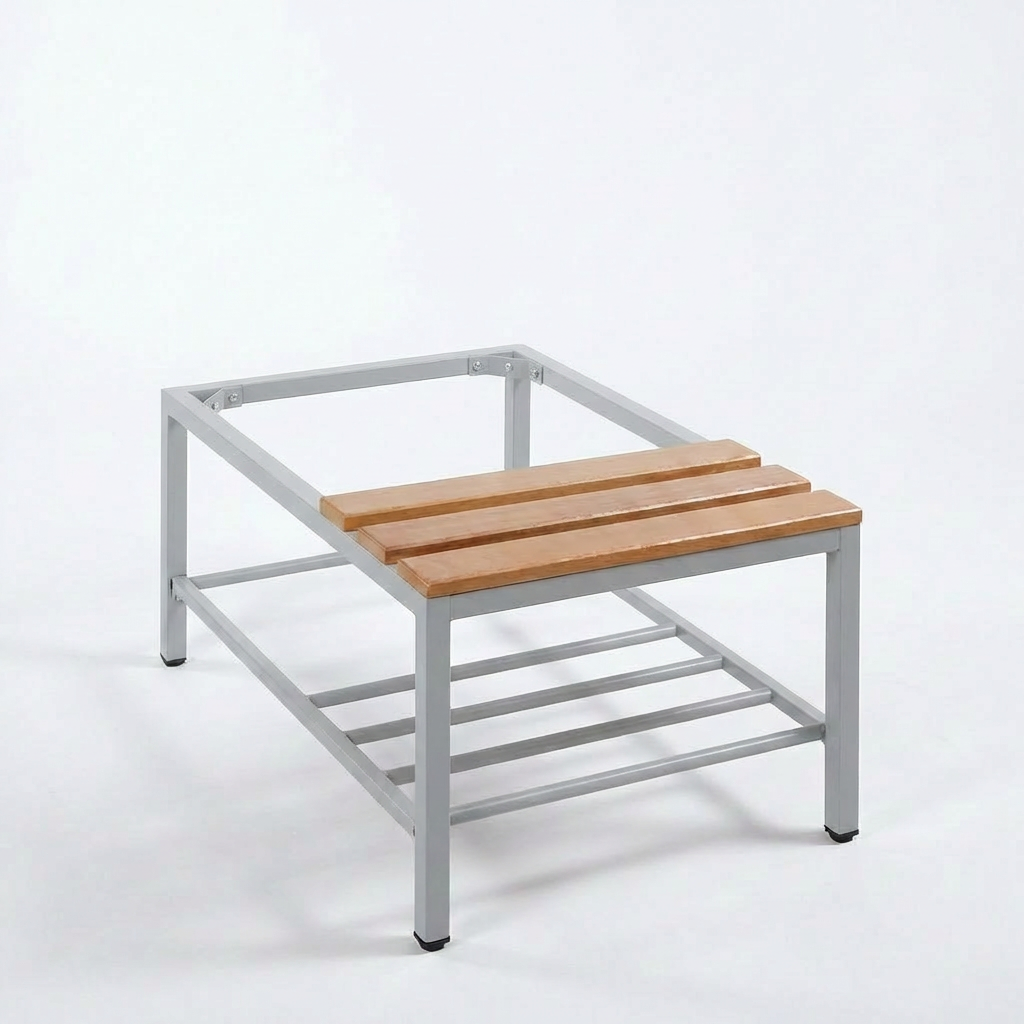 Sitzbank mit Schuhrost für Spinde