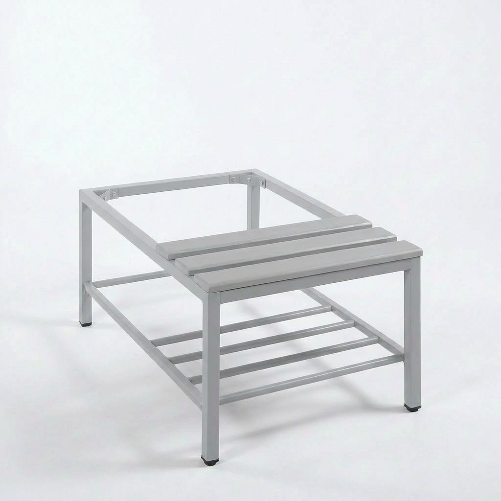 Sitzbank mit Schuhrost für Spinde